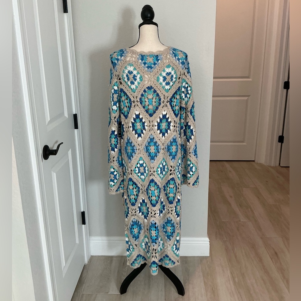 BOSTON PROPERTY, Crochet Shimmer Duster Long Cardigan, Size S/M, NEW - Picture 9 of 16
